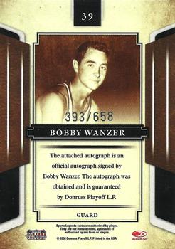 2008 Donruss Sports Legends - Signatures Mirror Red #39 Bobby Wanzer Back