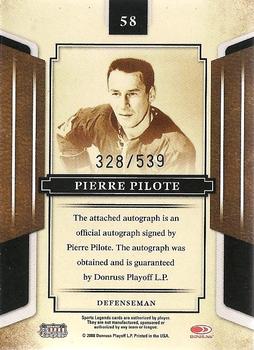 2008 Donruss Sports Legends - Signatures Mirror Red #58 Pierre Pilote Back