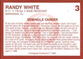 1990-91 Collegiate Collection Florida State Seminoles #3 Randy White Back