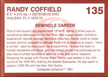 1990-91 Collegiate Collection Florida State Seminoles #135 Randy Coffield Back