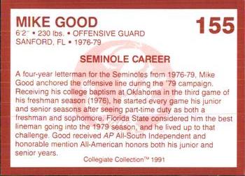 1990-91 Collegiate Collection Florida State Seminoles #155 Mike Good Back