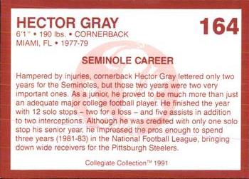 1990-91 Collegiate Collection Florida State Seminoles #164 Hector Gray Back