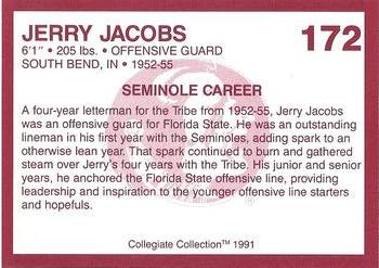 1990-91 Collegiate Collection Florida State Seminoles #172 Jerry Jacobs Back