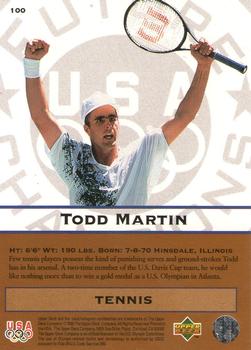 1996 Upper Deck USA Olympicards #100 Todd Martin Back