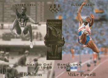 1996 Upper Deck USA Olympicards #121 Bob Beamon / Mike Powell Front