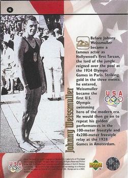 1996 Upper Deck USA Olympicards #4 Johnny Weissmuller Back