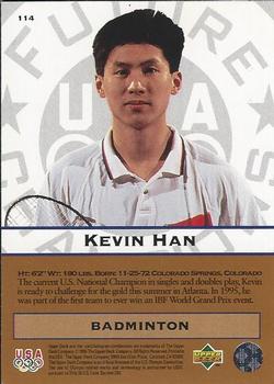 1996 Upper Deck USA Olympicards #114 Kevin Han Back