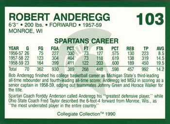 1990 Collegiate Collection Michigan State Spartans #103 Robert Anderegg Back