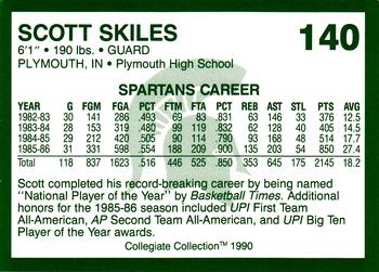 1990 Collegiate Collection Michigan State Spartans #140 Scott Skiles Back