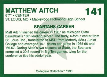 1990 Collegiate Collection Michigan State Spartans #141 Matthew Aitch Back