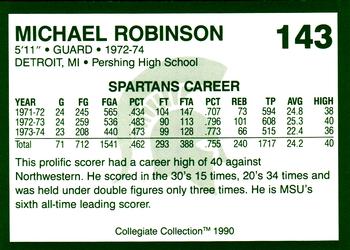 1990 Collegiate Collection Michigan State Spartans #143 Michael Robinson Back