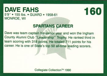 1990 Collegiate Collection Michigan State Spartans #160 Dave Fahs Back