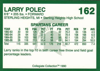 1990 Collegiate Collection Michigan State Spartans #162 Larry Polec Back
