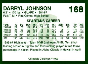 1990 Collegiate Collection Michigan State Spartans #168 Darryl Johnson Back
