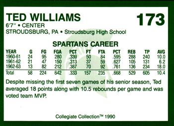 1990 Collegiate Collection Michigan State Spartans #173 Ted Williams Back