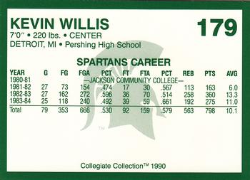 1990 Collegiate Collection Michigan State Spartans #179 Kevin Willis Back