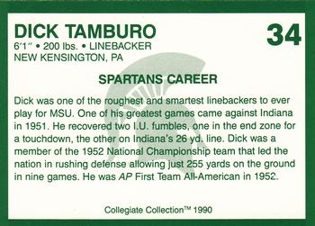 1990 Collegiate Collection Michigan State Spartans #34 Dick Tamburo Back