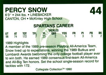 1990 Collegiate Collection Michigan State Spartans #44 Percy Snow Back