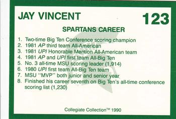 1990 Collegiate Collection Michigan State Spartans #123 Jay Vincent Back