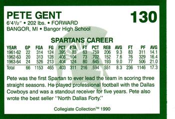 1990 Collegiate Collection Michigan State Spartans #130 Pete Gent Back