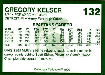 1990 Collegiate Collection Michigan State Spartans #132 Gregory Kelser Back