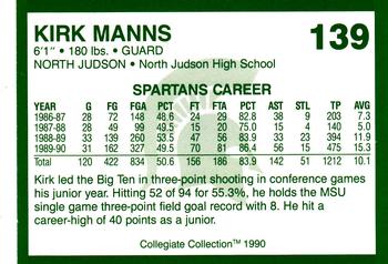 1990 Collegiate Collection Michigan State Spartans #139 Kirk Manns Back