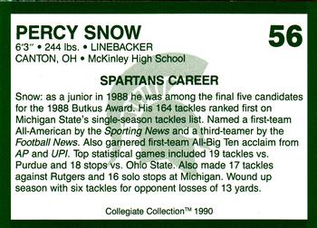 1990 Collegiate Collection Michigan State Spartans #56 Percy Snow Back