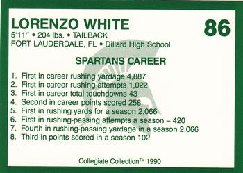 1990 Collegiate Collection Michigan State Spartans #86 Lorenzo White Back