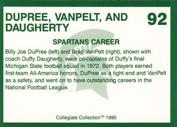 1990 Collegiate Collection Michigan State Spartans #92 Dupree, VanPelt & Daugherty Back