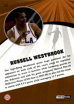 2009 Press Pass Fusion #32 Russell Westbrook Back
