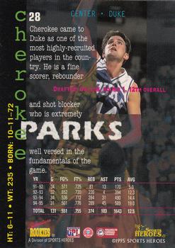 1995 Signature Rookies Fame and Fortune #28 Cherokee Parks Back