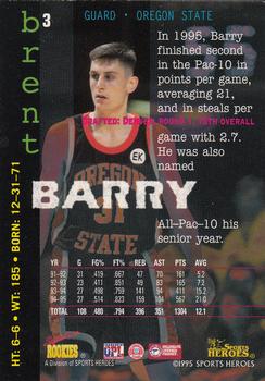 1995 Signature Rookies Fame and Fortune #3 Brent Barry Back