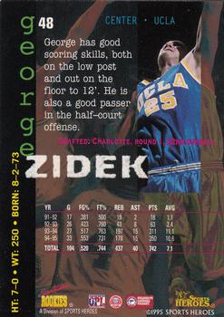 1995 Signature Rookies Fame and Fortune #48 George Zidek Back