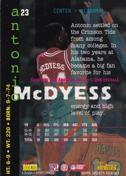 1995 Signature Rookies Fame and Fortune #23 Antonio McDyess Back