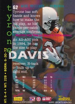 1995 Signature Rookies Fame and Fortune #62 Tyrone Davis Back