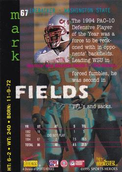 1995 Signature Rookies Fame and Fortune #67 Mark Fields Back