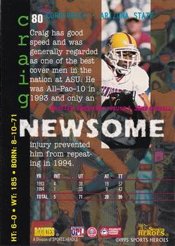 1995 Signature Rookies Fame and Fortune #80 Craig Newsome Back