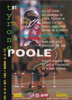 1995 Signature Rookies Fame and Fortune #81 Tyrone Poole Back