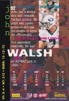 1995 Signature Rookies Fame and Fortune #92 John Walsh Back