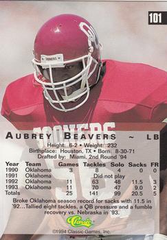 1994 Classic Four Sport - Gold #101 Aubrey Beavers Back