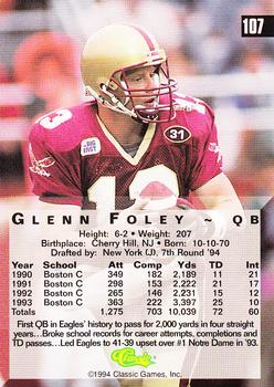 1994 Classic Four Sport - Gold #107 Glenn Foley Back