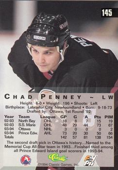 1994 Classic Four Sport - Gold #145 Chad Penney Back