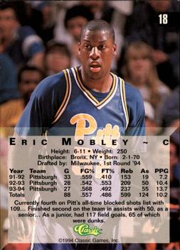 1994 Classic Four Sport - Gold #18 Eric Mobley Back