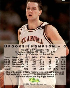 1994 Classic Four Sport - Gold #27 Brooks Thompson Back