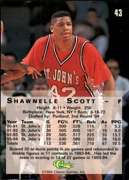 1994 Classic Four Sport - Gold #43 Shawnelle Scott Back