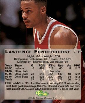 1994 Classic Four Sport - Gold #50 Lawrence Funderburke Back