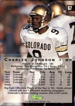 1994 Classic Four Sport - Gold #67 Charles Johnson Back