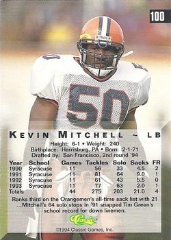 1994 Classic Four Sport - Gold #100 Kevin Mitchell Back