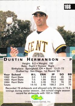 1994 Classic Four Sport - Gold #166 Dustin Hermanson Back