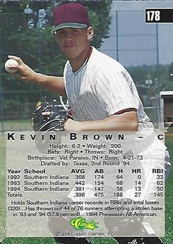 1994 Classic Four Sport - Printer's Proofs #178 Kevin Brown Back
